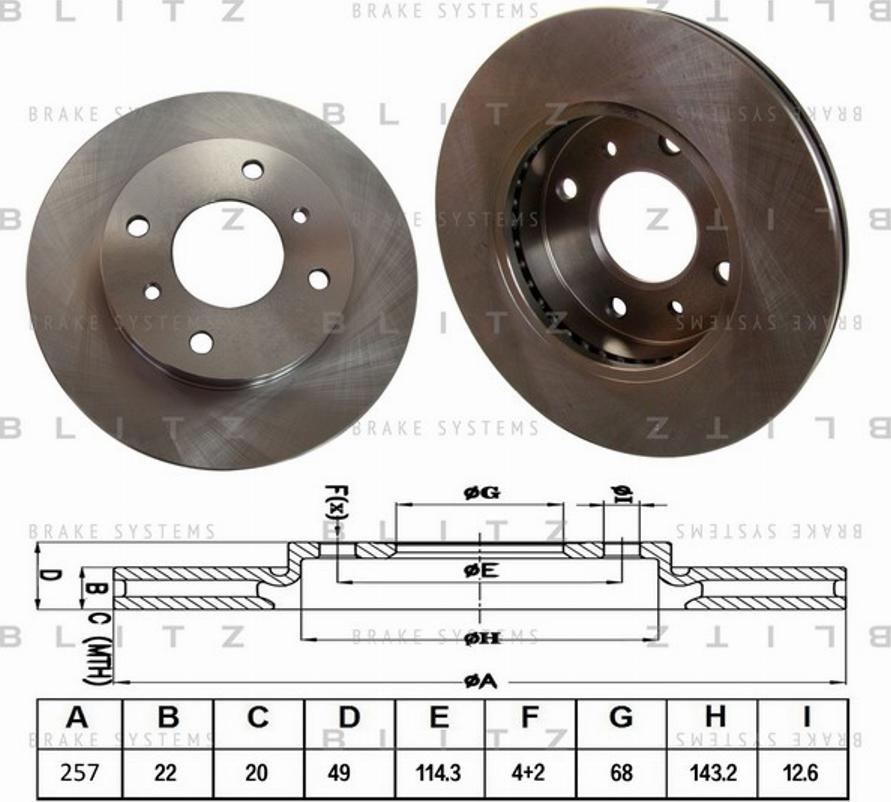 Blitz BS0132 - Тормозной диск autospares.lv