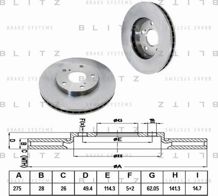 Blitz BS0137 - Тормозной диск autospares.lv