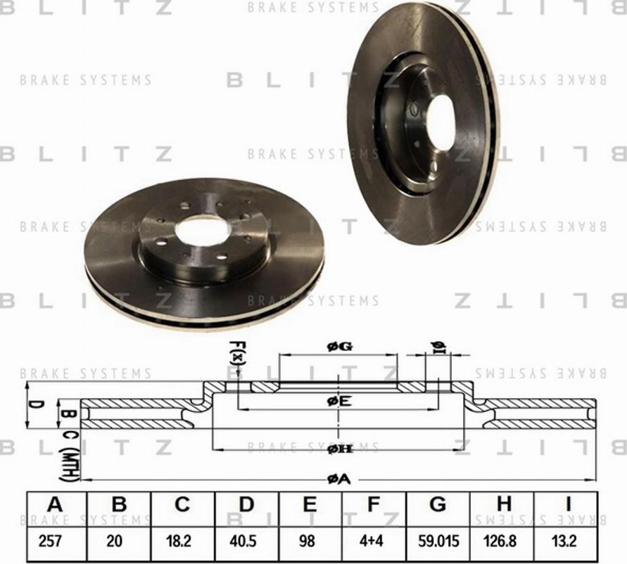 Blitz BS0126 - Тормозной диск autospares.lv