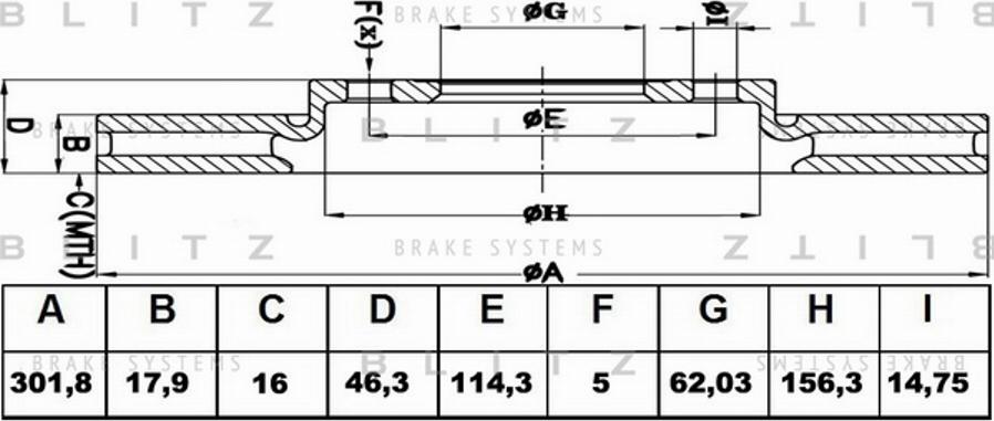 Blitz BS0122 - Тормозной диск autospares.lv