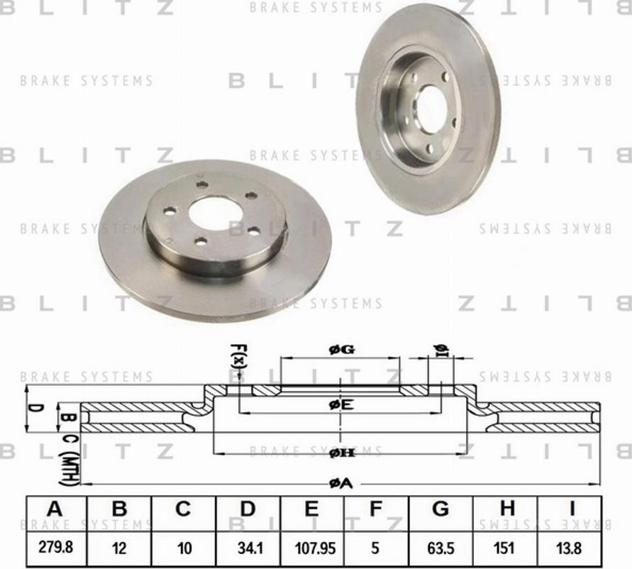 Blitz BS0177 - Тормозной диск autospares.lv