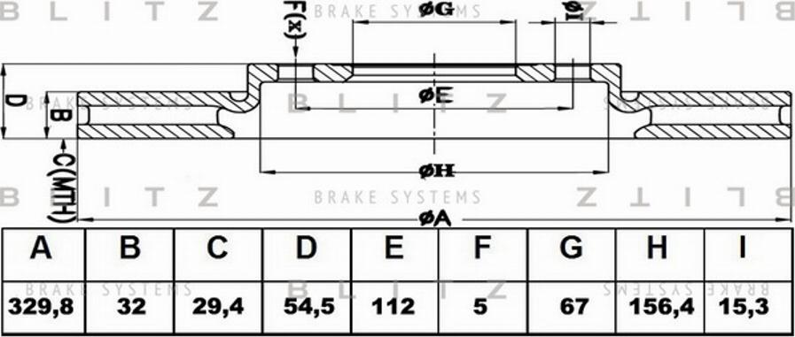 Blitz BS0392 - Тормозной диск autospares.lv