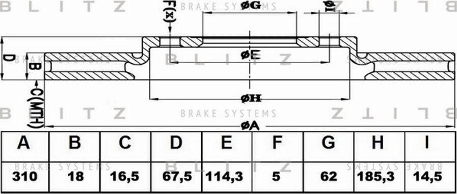 Blitz BS0397 - Тормозной диск autospares.lv