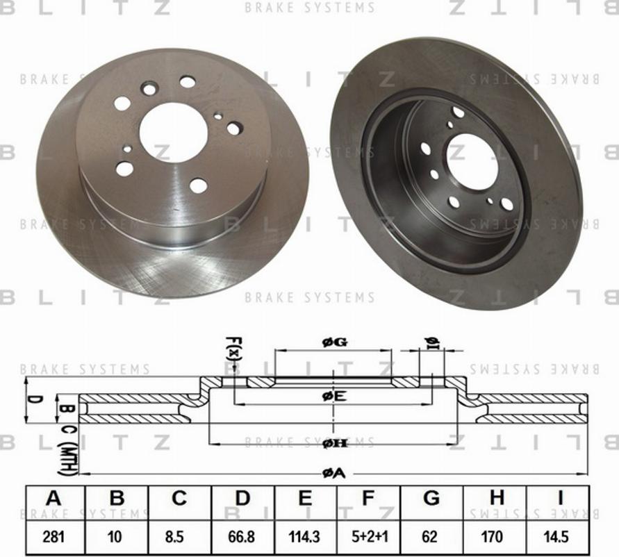 Blitz BS0349 - Тормозной диск autospares.lv