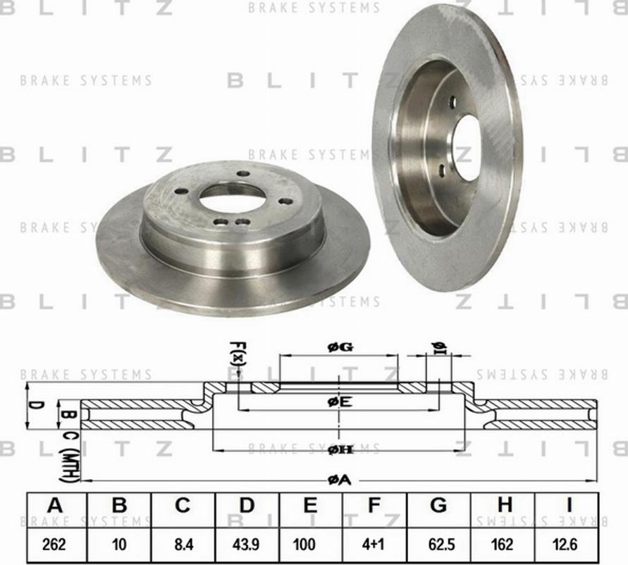 Blitz BS0345 - Тормозной диск autospares.lv