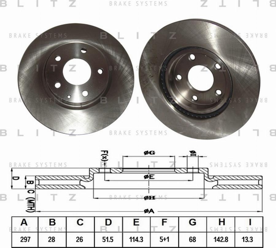 Blitz BS0348 - Тормозной диск autospares.lv