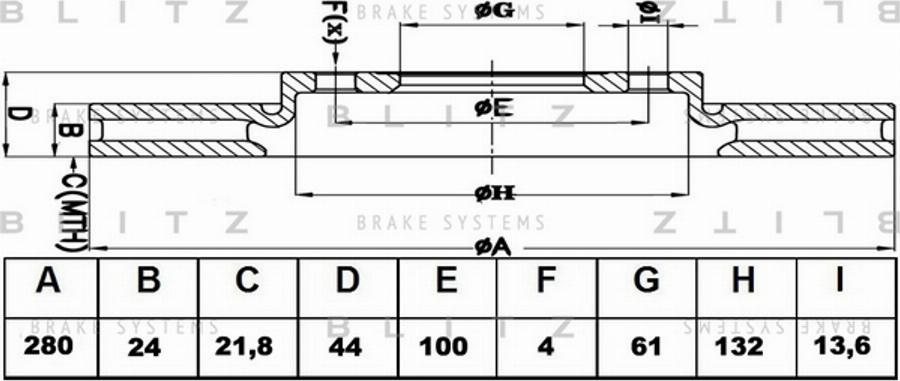 Blitz BS0359 - Тормозной диск autospares.lv