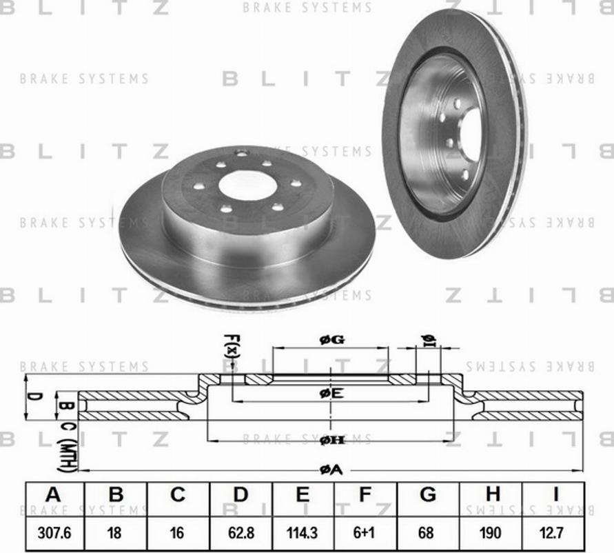 Blitz BS0352 - Тормозной диск autospares.lv