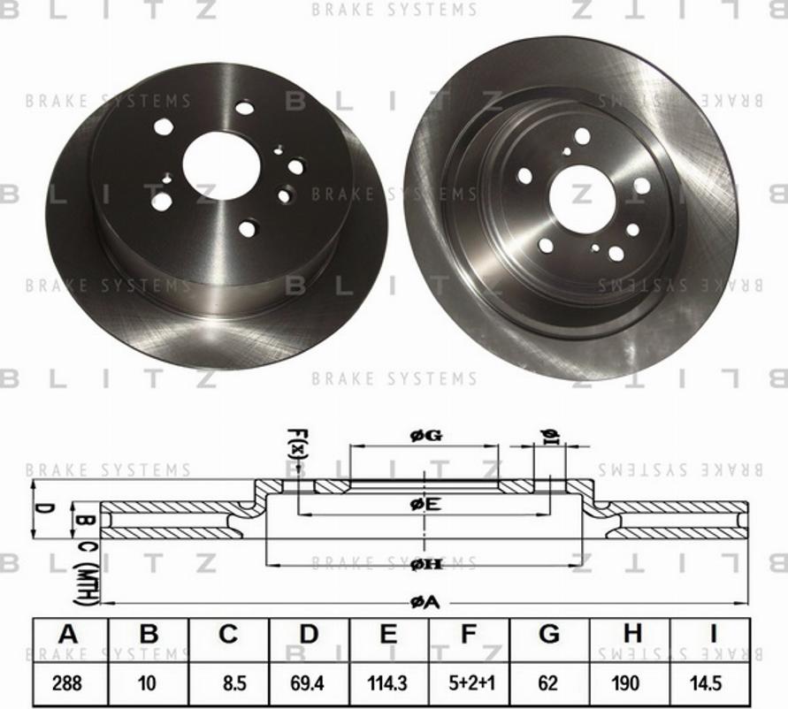 Blitz BS0308 - Тормозной диск autospares.lv
