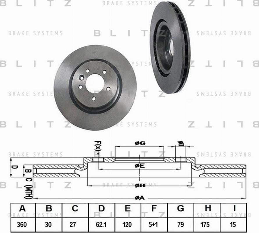 Blitz BS0302 - Тормозной диск autospares.lv