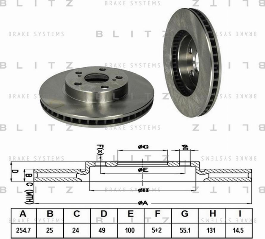 Blitz BS0315 - Тормозной диск autospares.lv