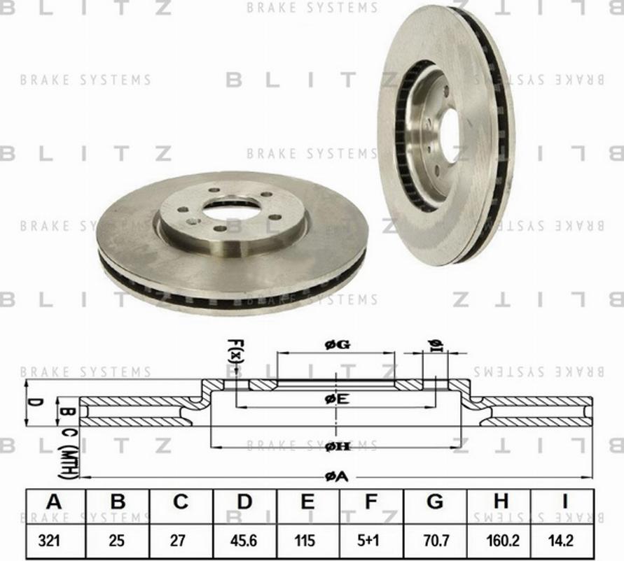 Blitz BS0316 - Тормозной диск autospares.lv