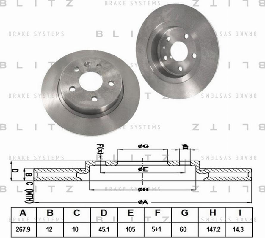 Blitz BS0312 - Тормозной диск autospares.lv