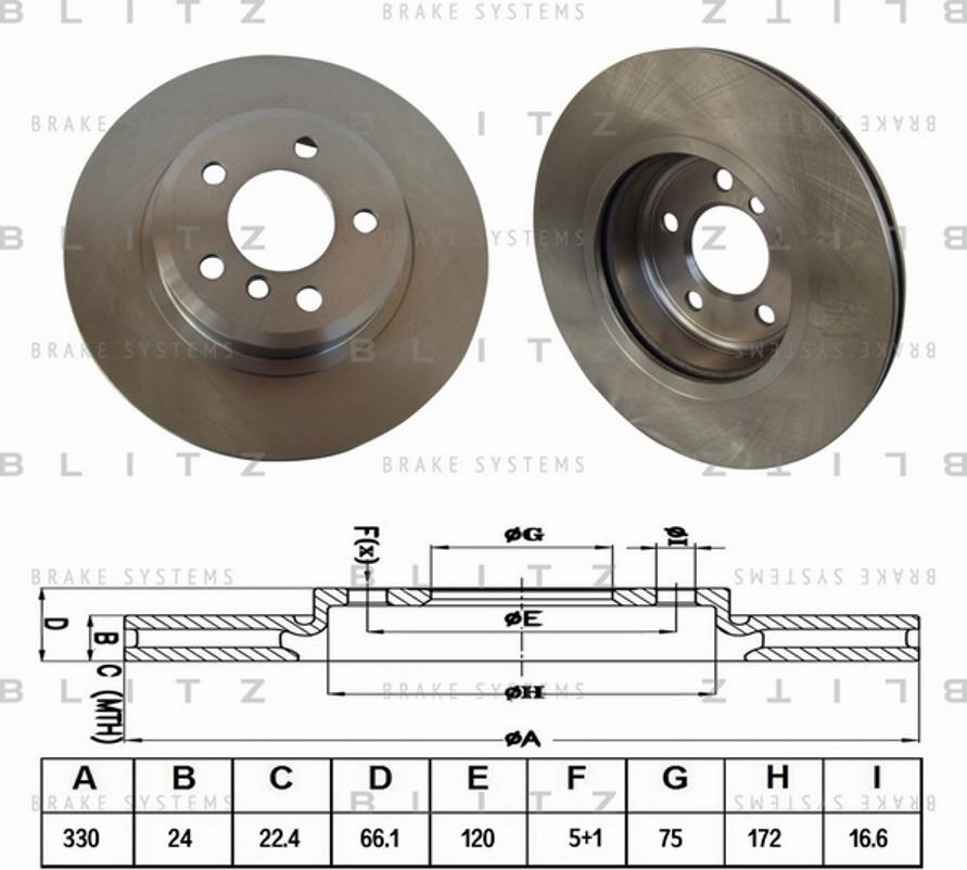 Blitz BS0385 - Тормозной диск autospares.lv