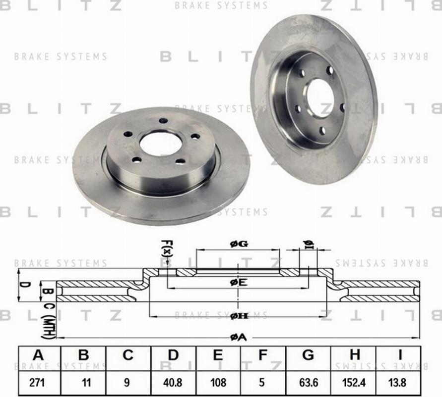 Blitz BS0331 - Тормозной диск autospares.lv