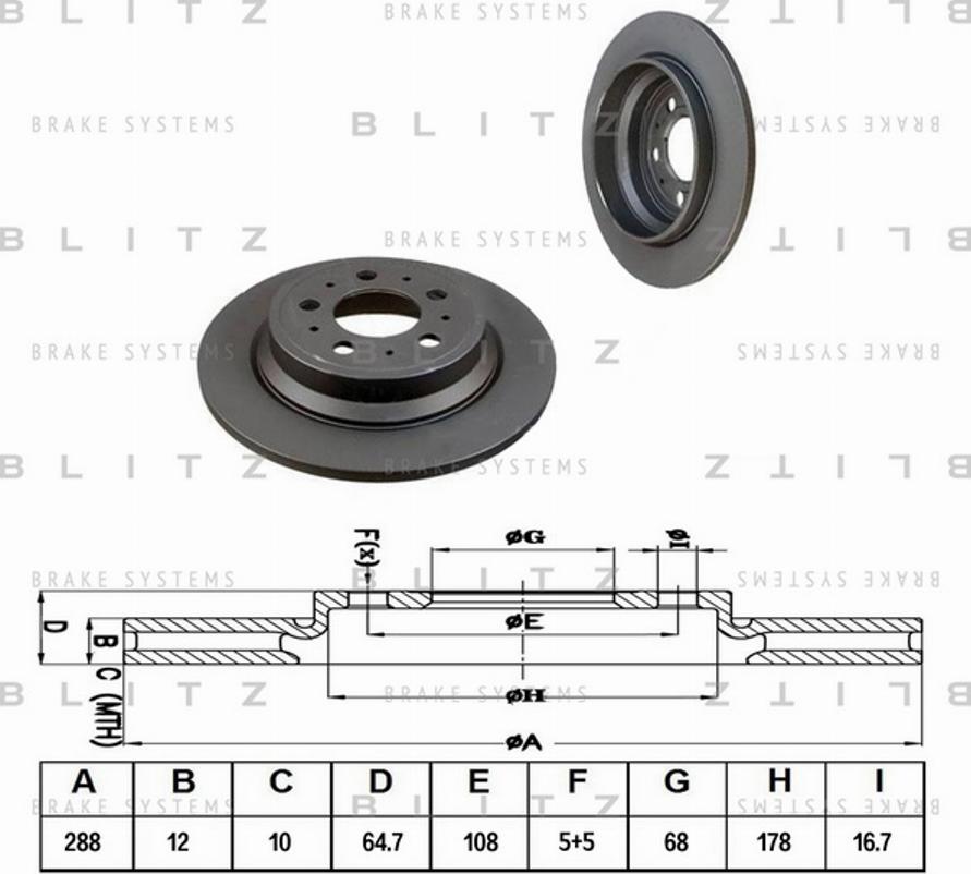 Blitz BS0337 - Тормозной диск autospares.lv