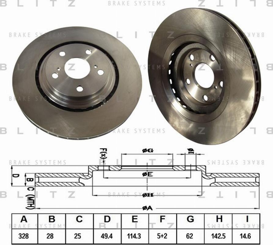 Blitz BS0375 - Тормозной диск autospares.lv