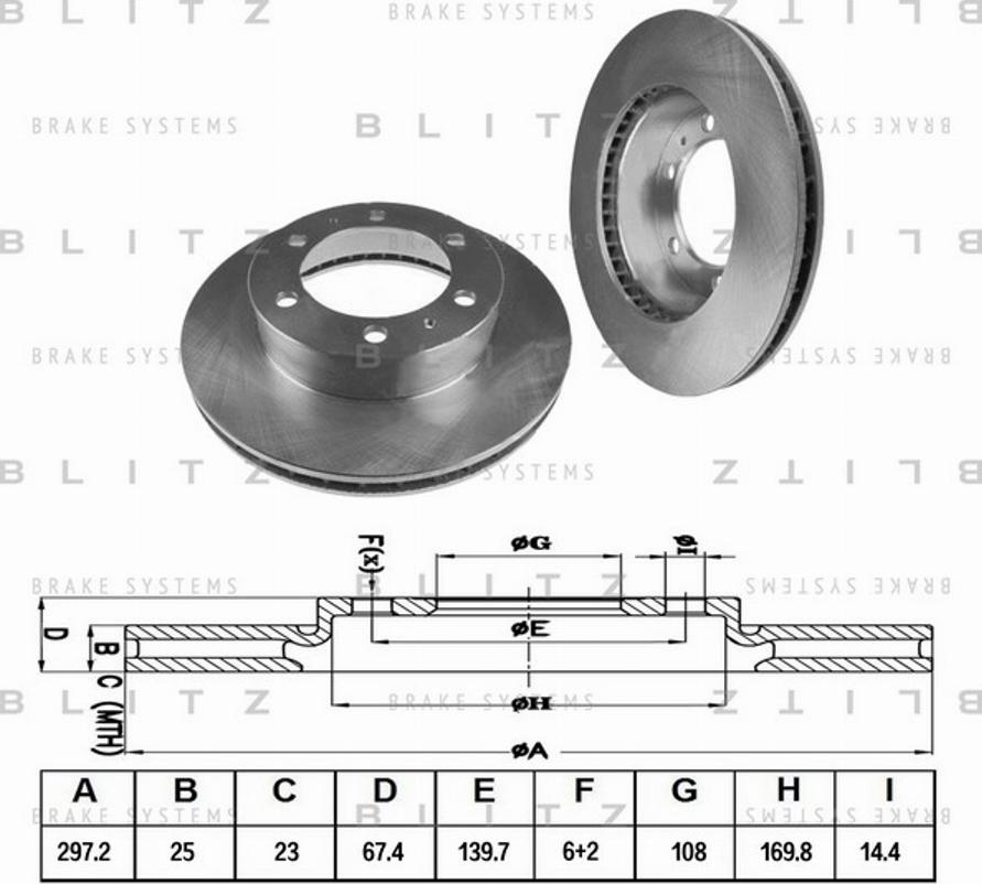 Blitz BS0376 - Тормозной диск autospares.lv
