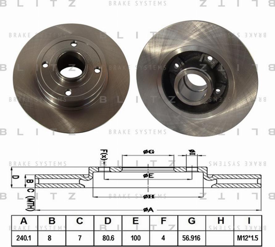 Blitz BS0371 - Тормозной диск autospares.lv