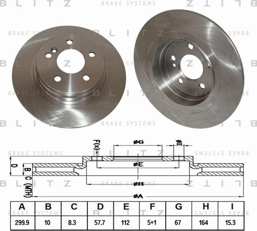 Blitz BS0373 - Тормозной диск autospares.lv