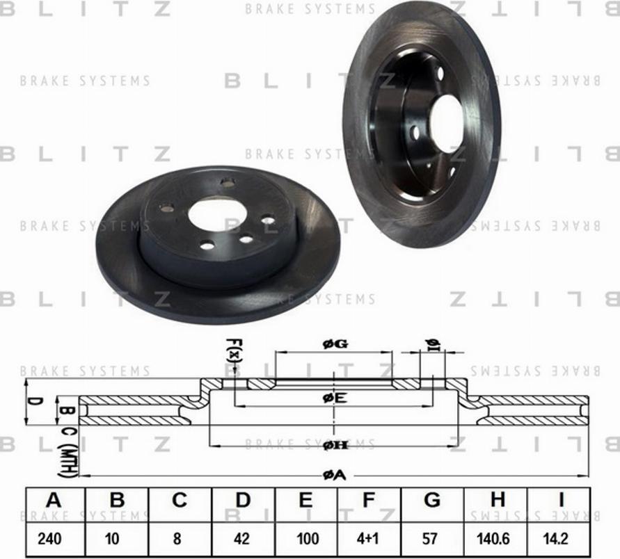 Blitz BS0372 - Тормозной диск autospares.lv