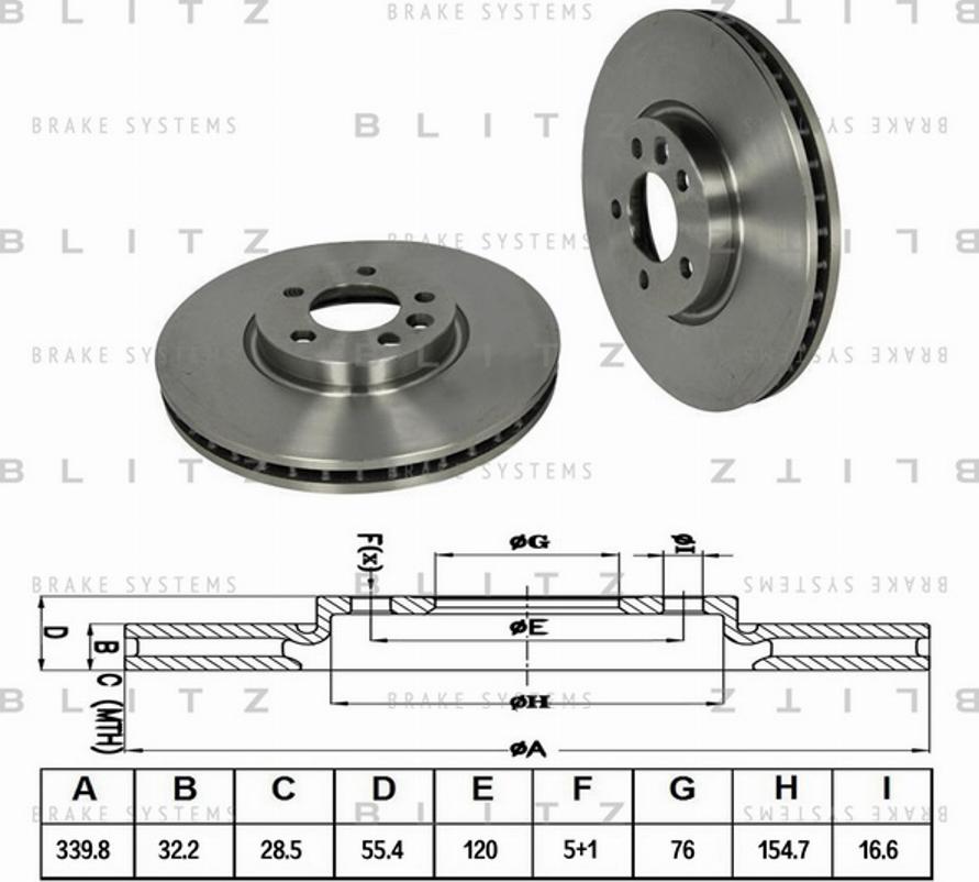 Blitz BS0295 - Тормозной диск autospares.lv