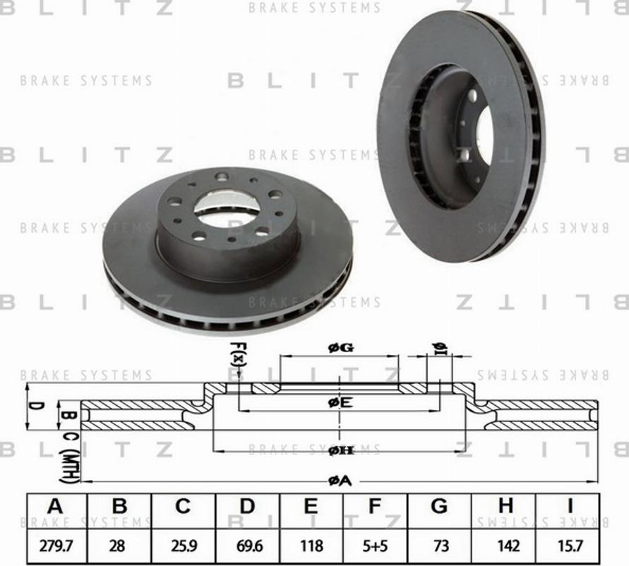 Blitz BS0240 - Тормозной диск autospares.lv