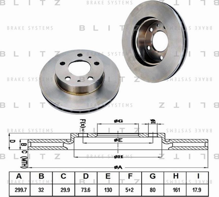 Blitz BS0241 - Тормозной диск autospares.lv