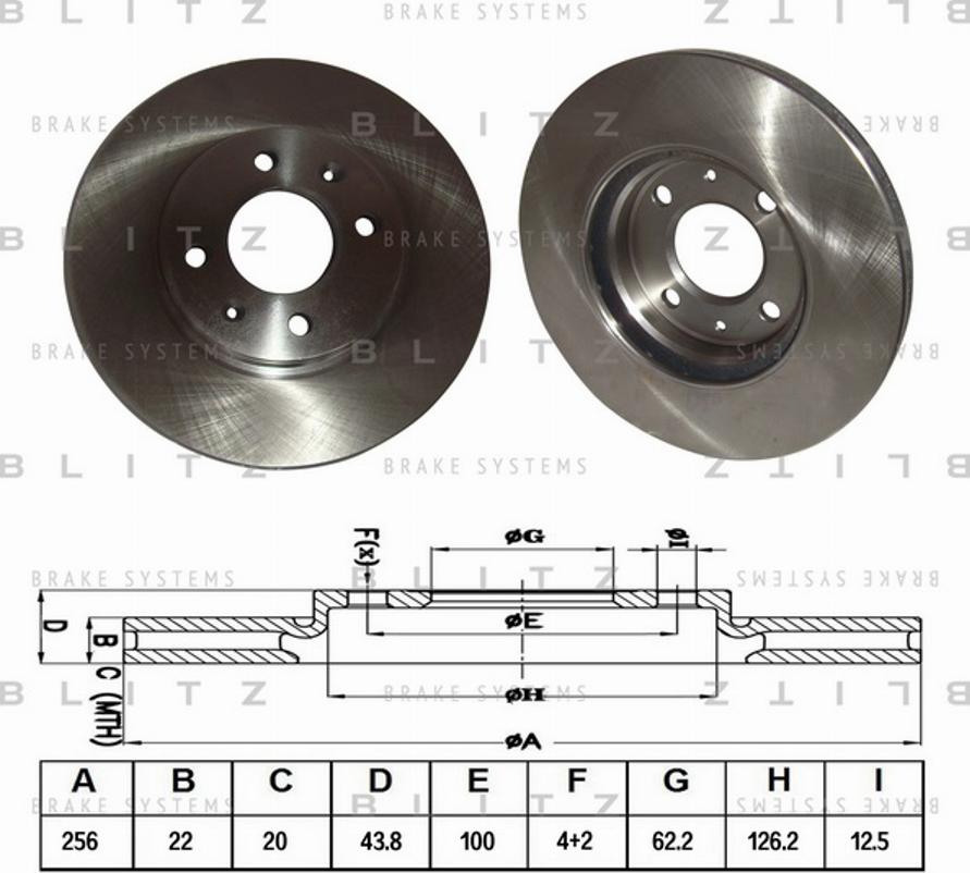 Blitz BS0254 - Тормозной диск autospares.lv