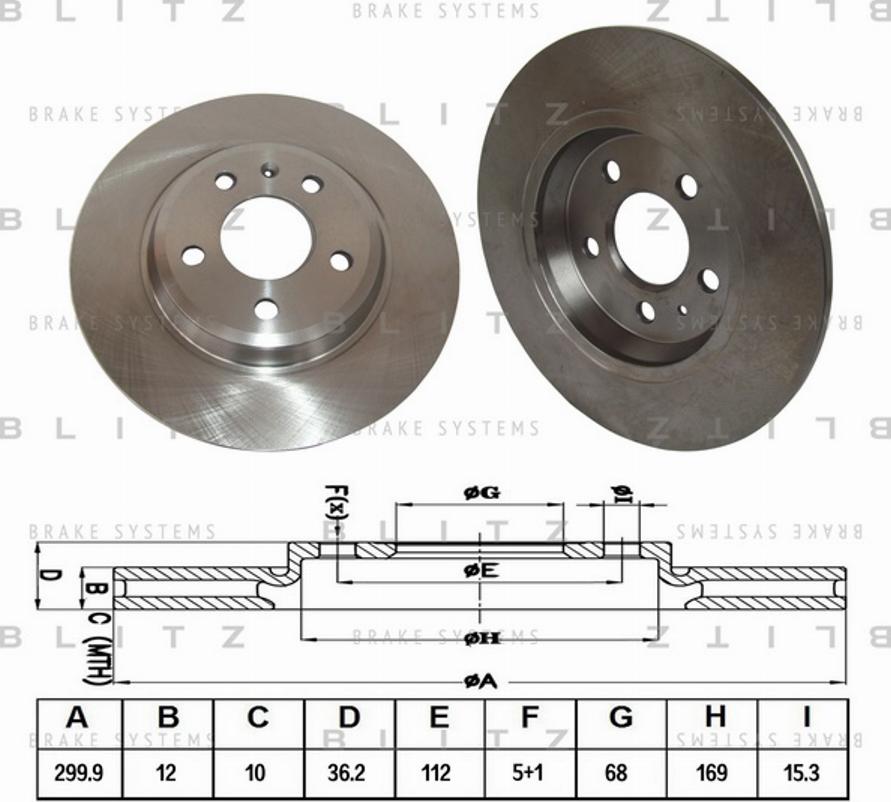 Blitz BS0258 - Тормозной диск autospares.lv