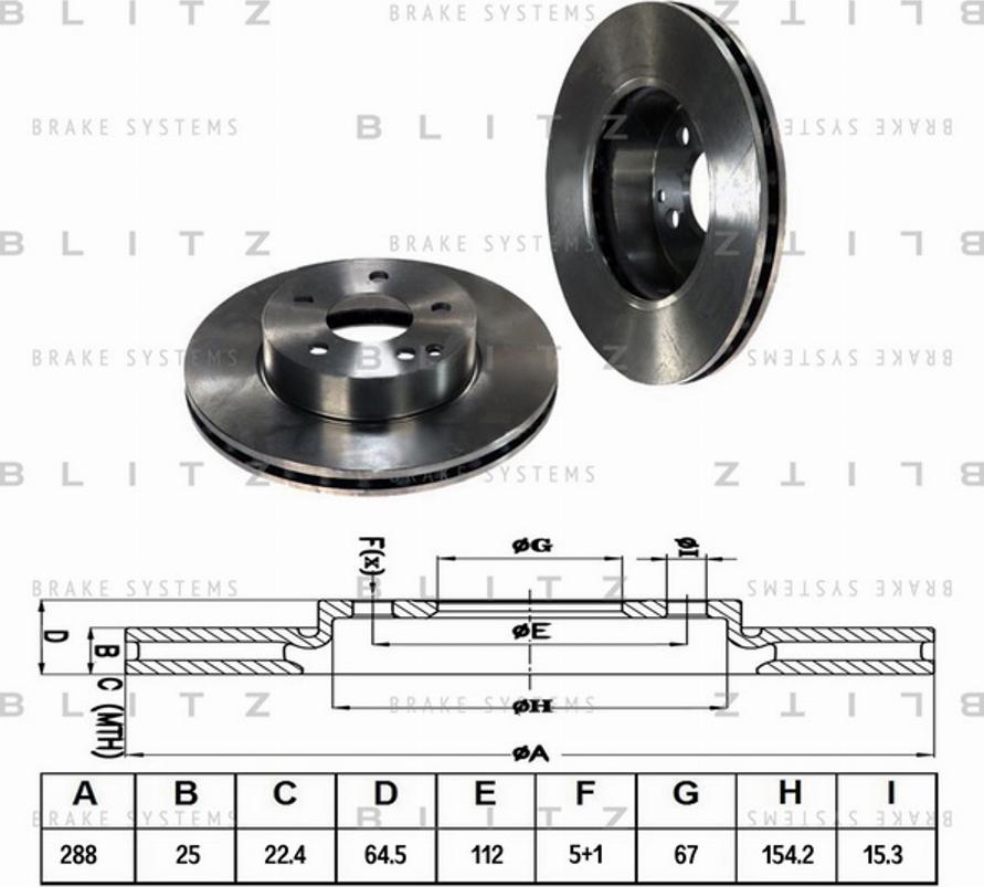 Blitz BS0266 - Тормозной диск autospares.lv