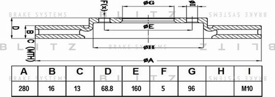 Blitz BS0261 - Тормозной диск autospares.lv