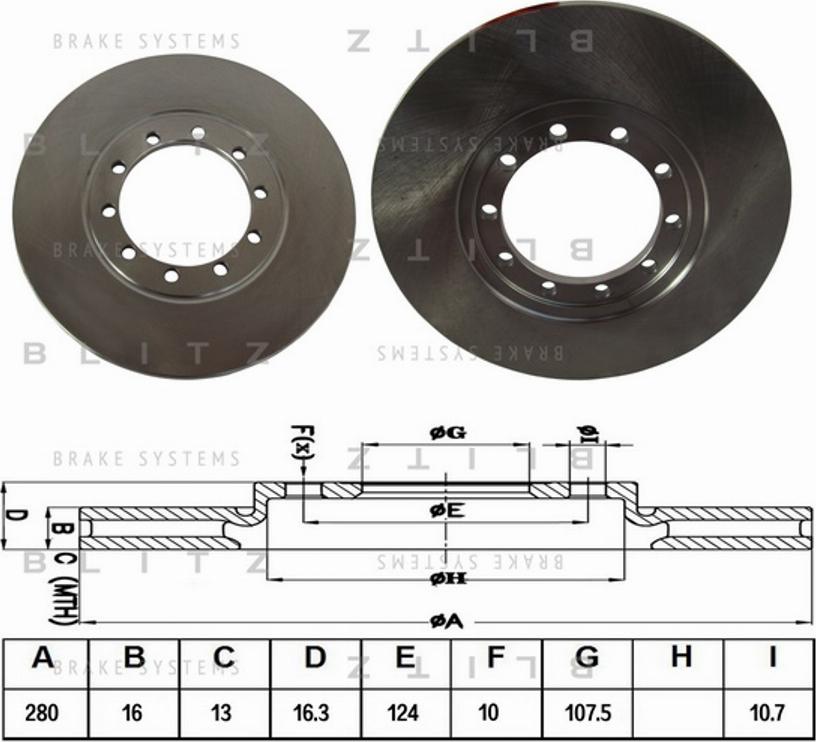 Blitz BS0262 - Тормозной диск autospares.lv