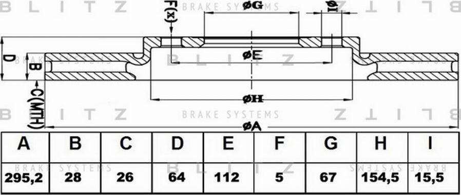 Blitz BS0267 - Тормозной диск autospares.lv