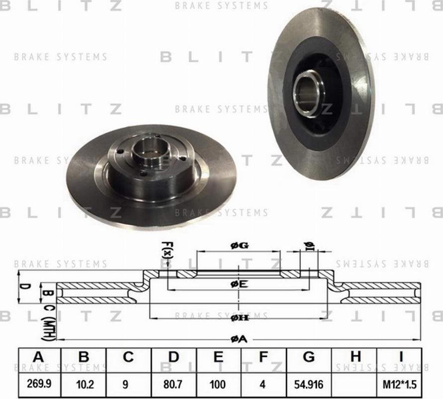 Blitz BS0208 - Тормозной диск autospares.lv