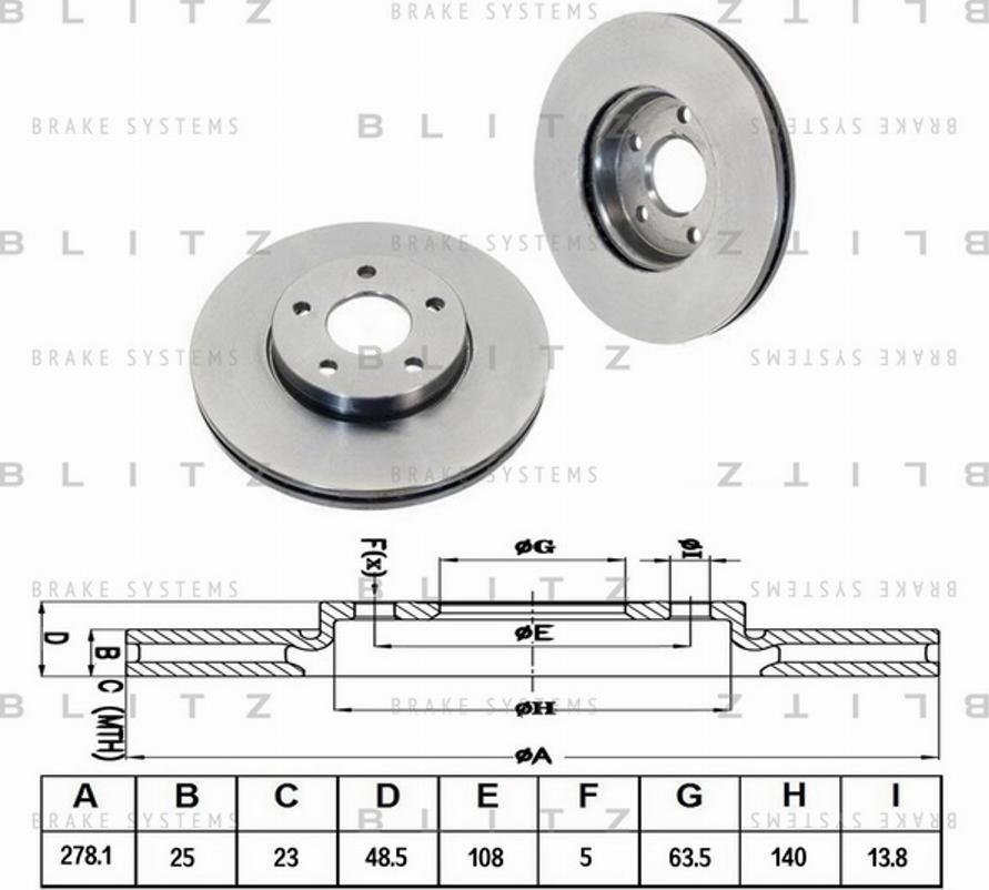 Blitz BS0203 - Тормозной диск autospares.lv