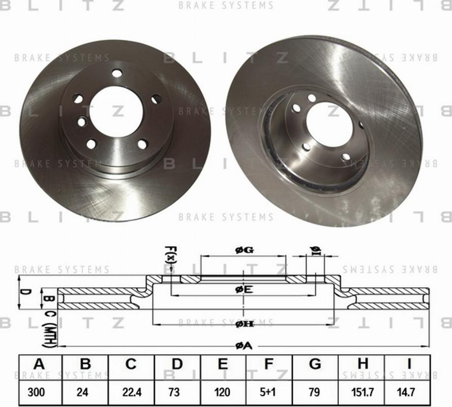 Blitz BS0214 - Тормозной диск autospares.lv