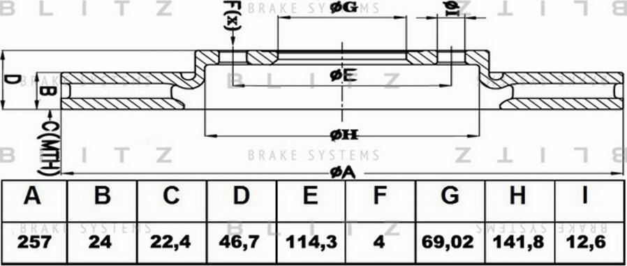 Blitz BS0210 - Тормозной диск autospares.lv