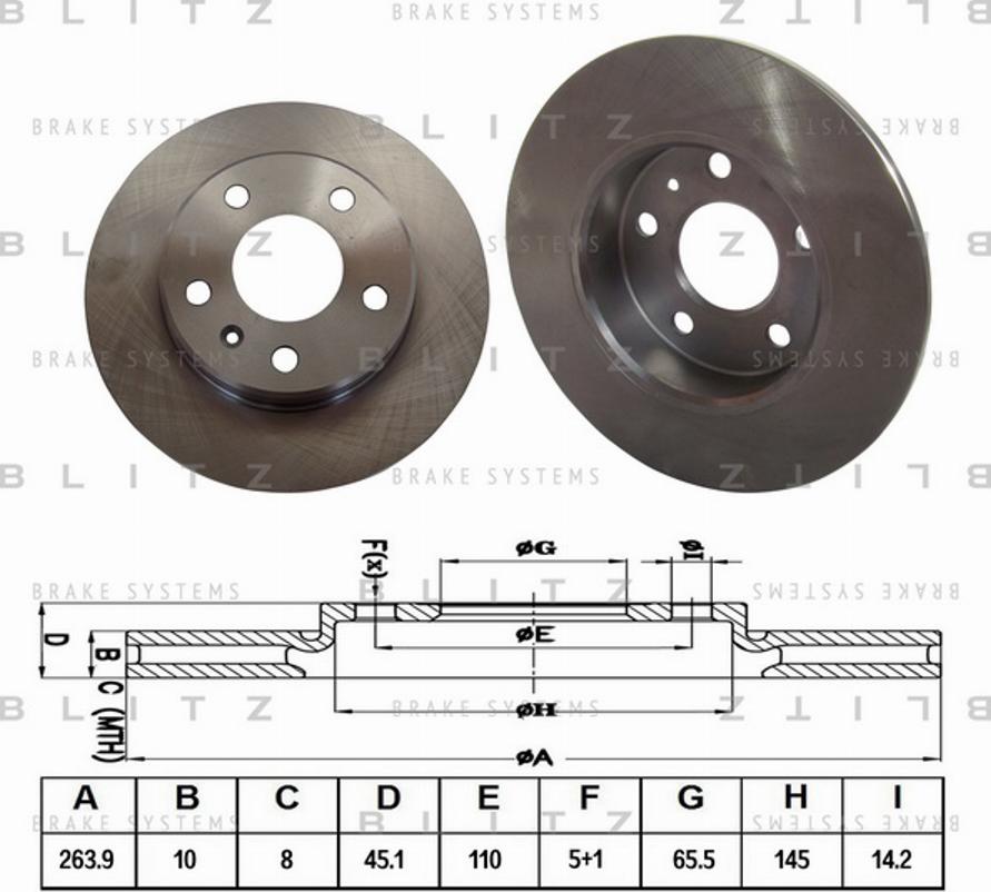 Blitz BS0289 - Тормозной диск autospares.lv