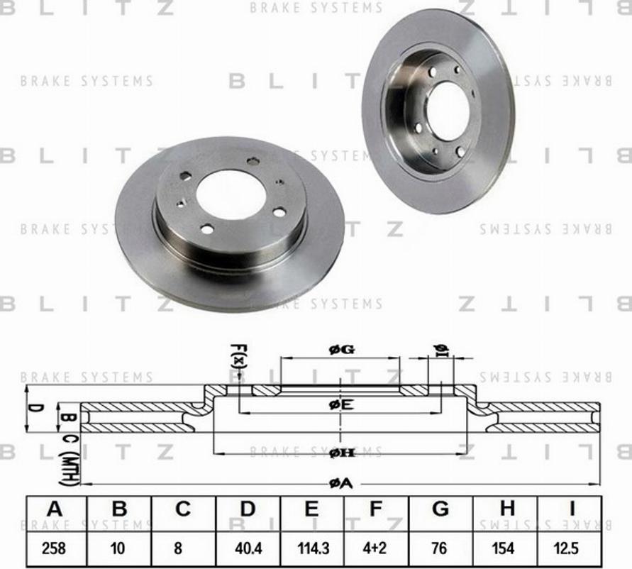 Blitz BS0286 - Тормозной диск autospares.lv