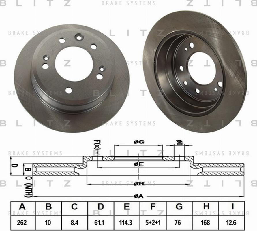 Blitz BS0288 - Тормозной диск autospares.lv