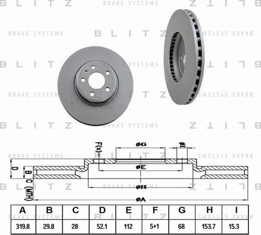 Blitz BS0283 - Тормозной диск autospares.lv