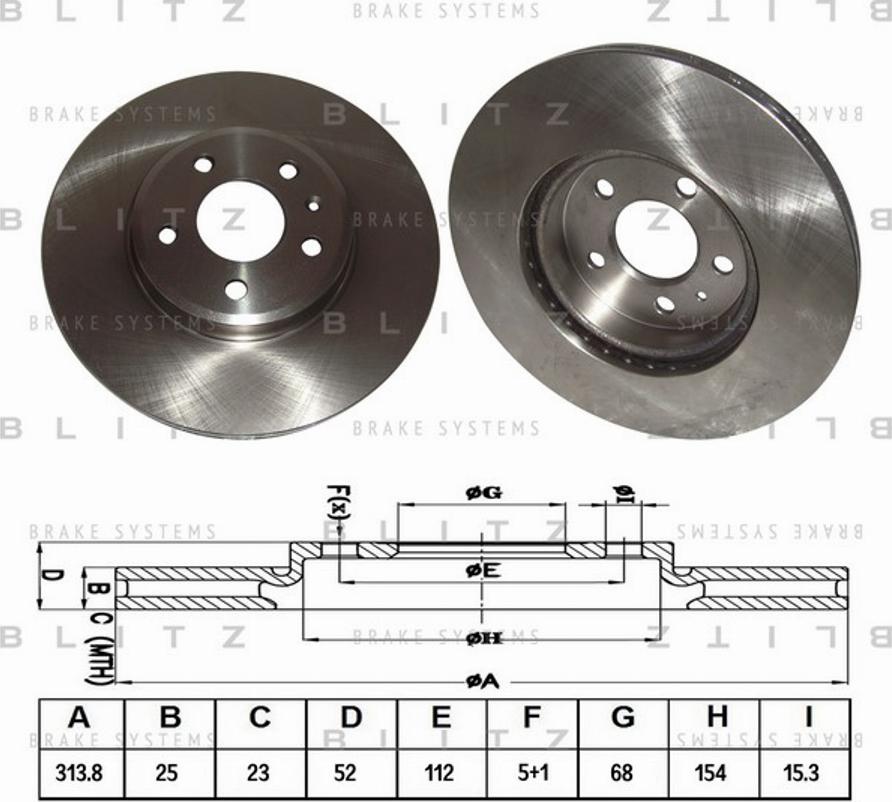 Blitz BS0282 - Тормозной диск autospares.lv