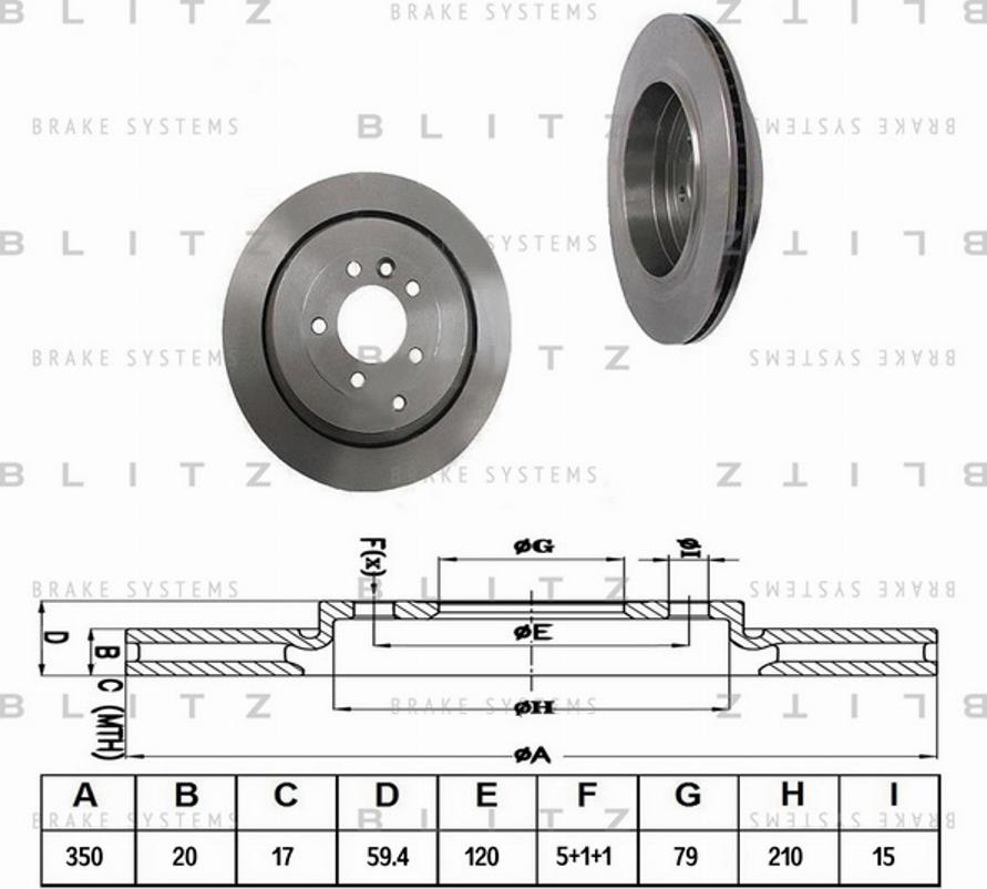 Blitz BS0287 - Тормозной диск autospares.lv