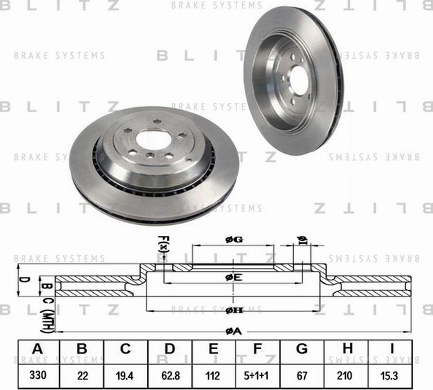 Blitz BS0229 - Тормозной диск autospares.lv