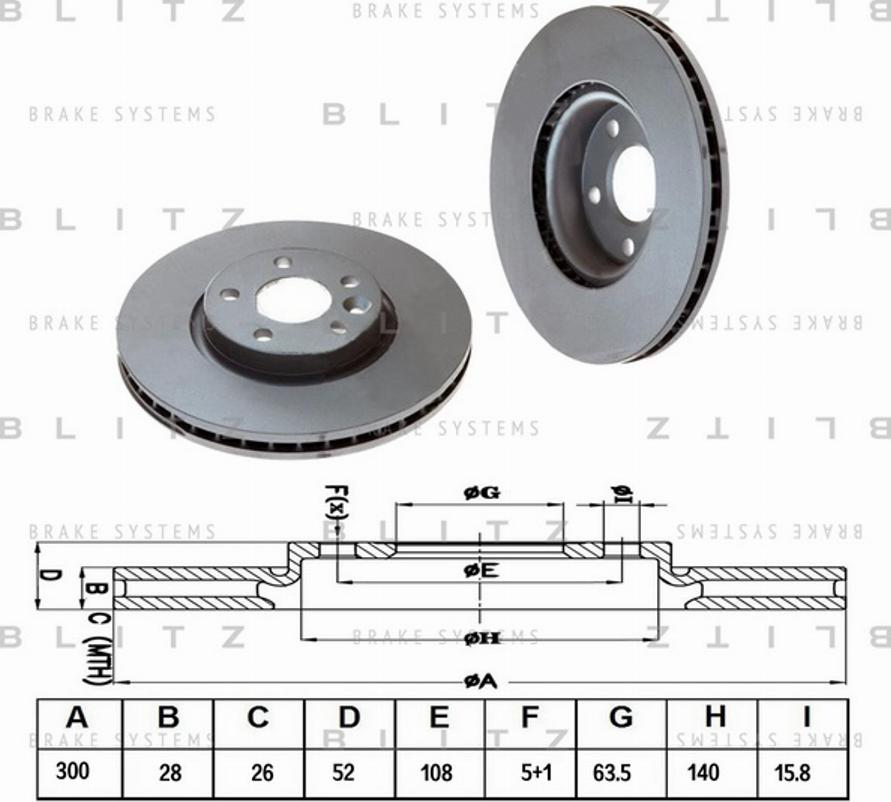 Blitz BS0226 - Тормозной диск autospares.lv