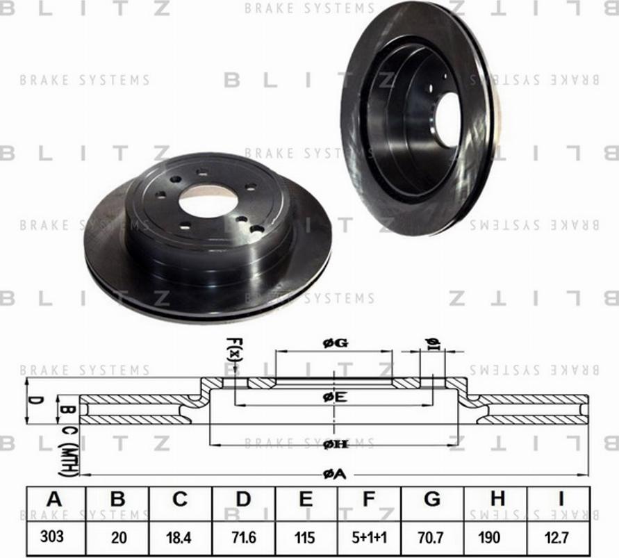 Blitz BS0228 - Тормозной диск autospares.lv