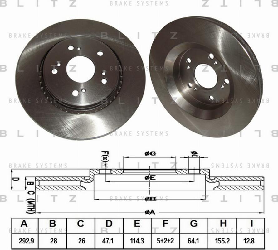 Blitz BS0279 - Тормозной диск autospares.lv