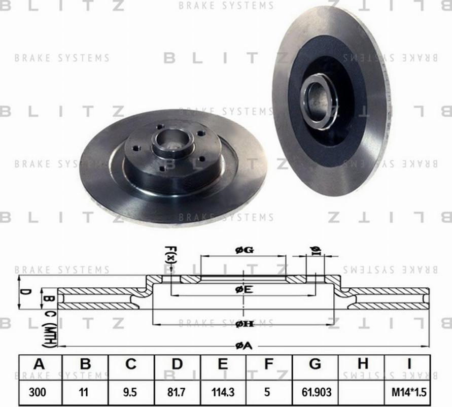 Blitz BS0274 - Тормозной диск autospares.lv