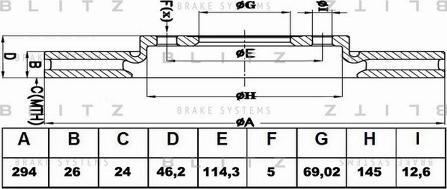 Blitz BS0271 - Тормозной диск autospares.lv